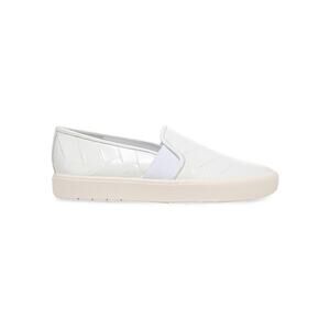 Vince 'Blair' White Crosshatched Leather Slip-On Sneakers Size 9